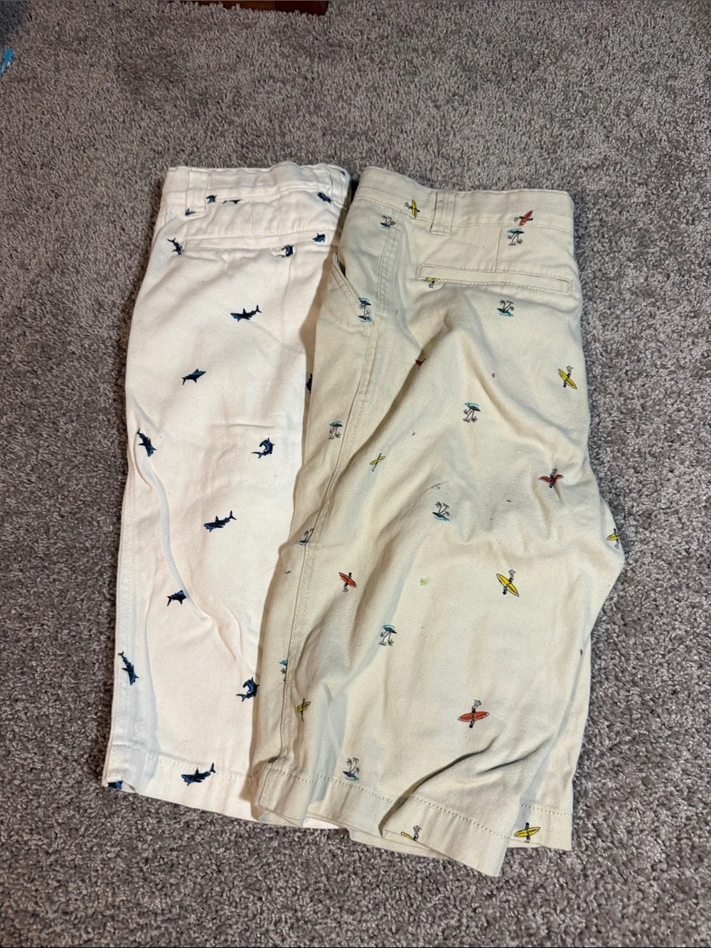 wonder nation Boys' Shorts - Navy, Light Gray, Cream & Beige Embroidered